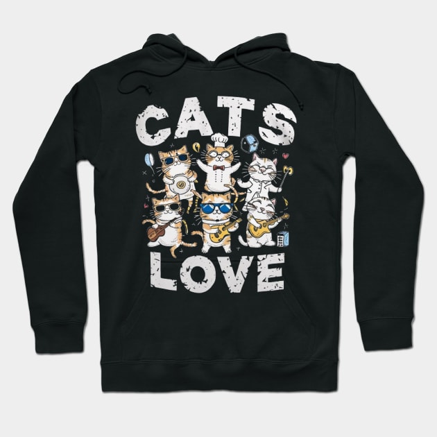 Cats Love Funny Cat lovers shirt Hoodie by ARTA-ARTS-DESIGNS